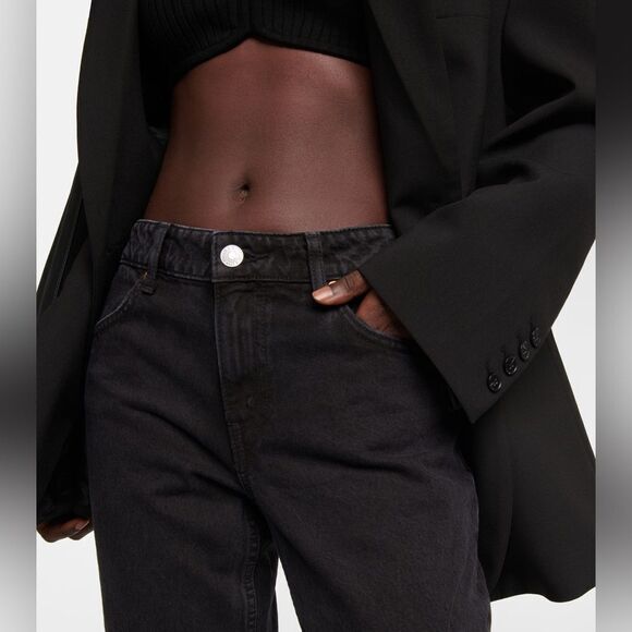 NWT Re/Done 70s Low Rise Straight Leg Jeans Washed Black - Picture 4 of 10